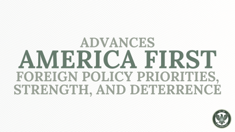 Advances America First Foreign Policy 