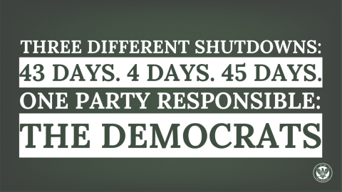 Three different shutdowns, one party responsible. 