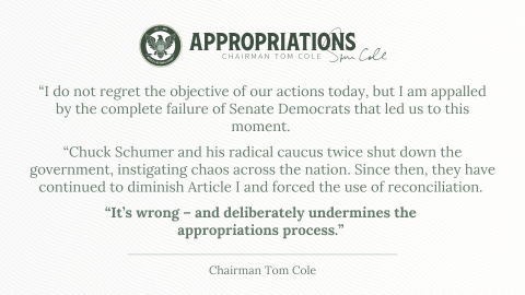 Quote from Chairman Cole 