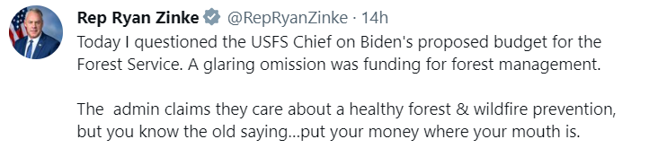 03242023 Zinke Tweet 