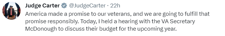 03312023 Judge Carter Tweet Vets 